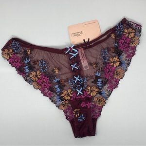 Agent Provocateur Bluebelle Burgundy Multi Brief AP4 Large NWT $165